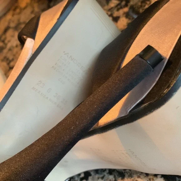 Andrea high heels size 6 old pink & black - Picture 10 of 10